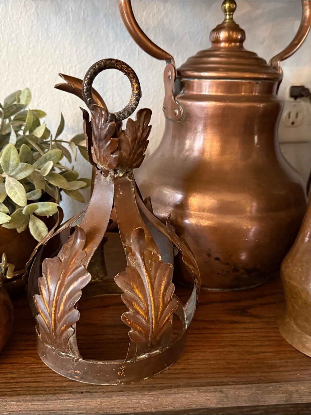Ornate Copper Metal Decorative Crown Accent - Picture 12 of 16
